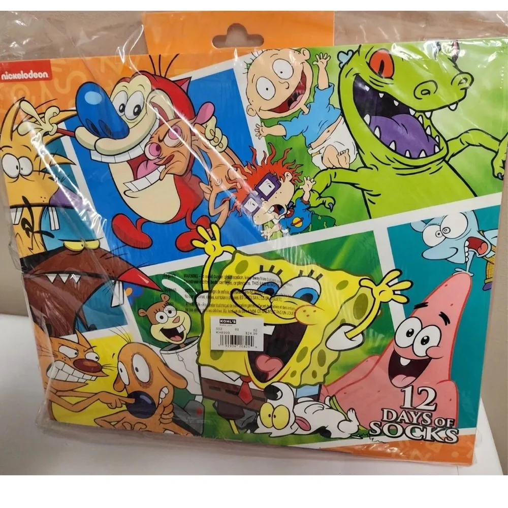 Nickelodeon SpongeBob 12 Days of Socks 4 Crew & 8 Low Cut Socks